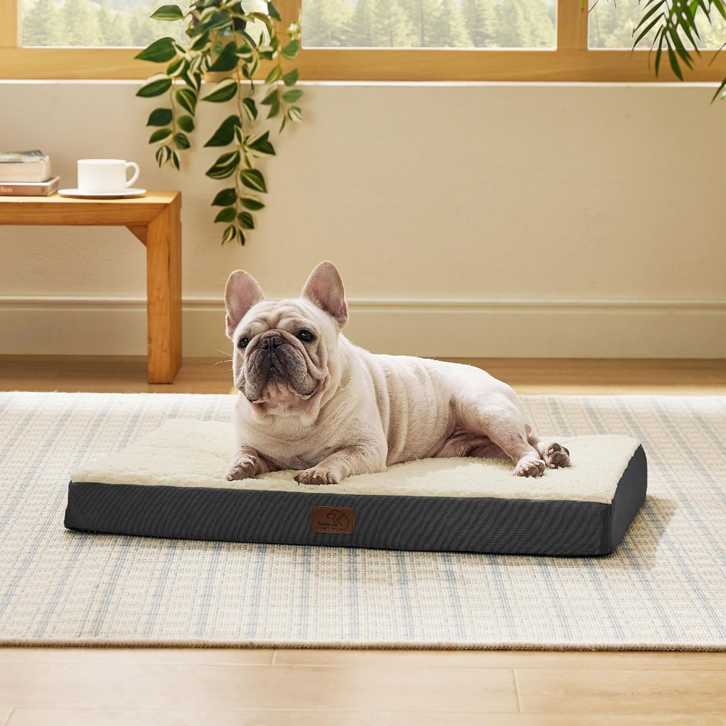 Dog Bed Medium Size Dog - Orthopedic Waterproof Puppy Beds with Removable Washable Cover, Egg Crate Foam Pet Mat, Suitable for Pet up to 35 Lbs