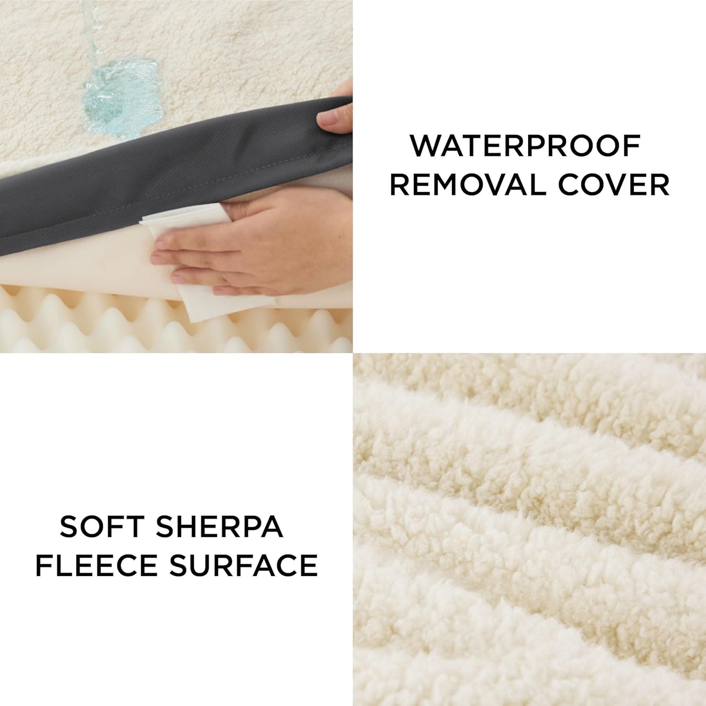 Dog Bed Medium Size Dog - Orthopedic Waterproof Puppy Beds with Removable Washable Cover, Egg Crate Foam Pet Mat, Suitable for Pet up to 35 Lbs