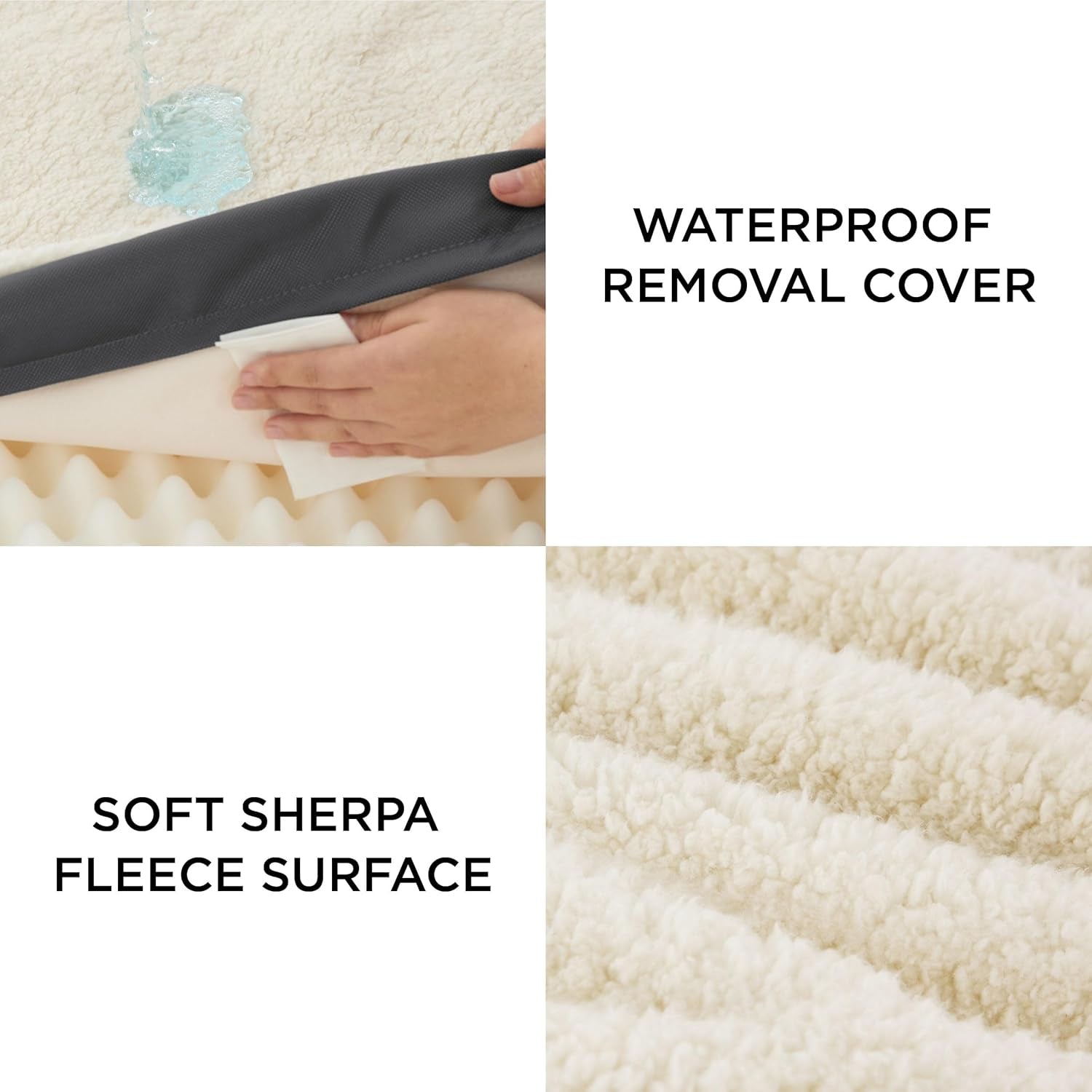 Dog Bed Medium Size Dog - Orthopedic Waterproof Puppy Beds with Removable Washable Cover, Egg Crate Foam Pet Mat, Suitable for Pet up to 35 Lbs