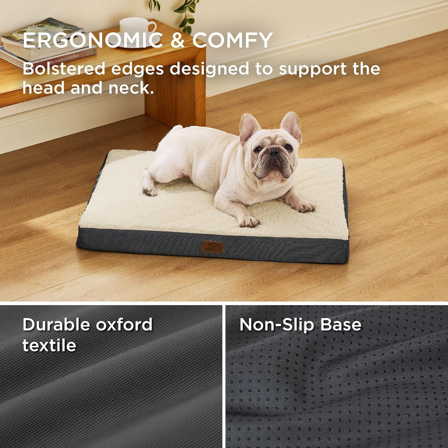 Dog Bed Medium Size Dog - Orthopedic Waterproof Puppy Beds with Removable Washable Cover, Egg Crate Foam Pet Mat, Suitable for Pet up to 35 Lbs